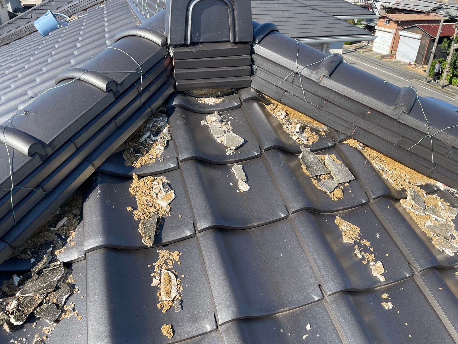 漆喰工事　施工中